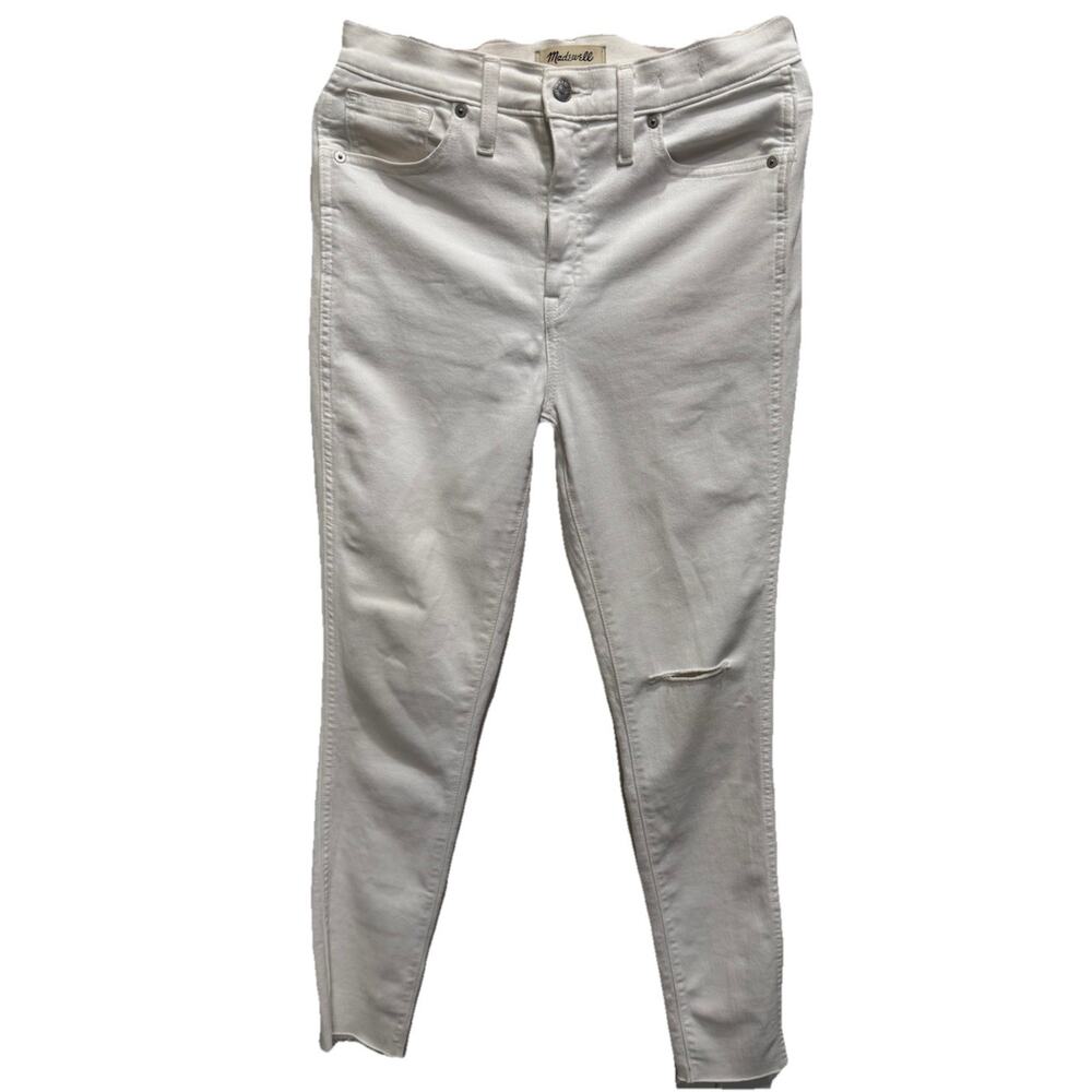 Madewell Jeans Womens Size 28 White 10" High Rise Skinny Stretch Comfort Denim